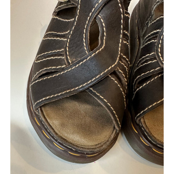 '90s Y2K Vtg Doc Dr Martens Platform Fisherman Sandals Brown Size 7 England Made - Picture 3 of 11